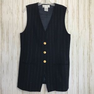 Black Liz Claiborne Long Vest